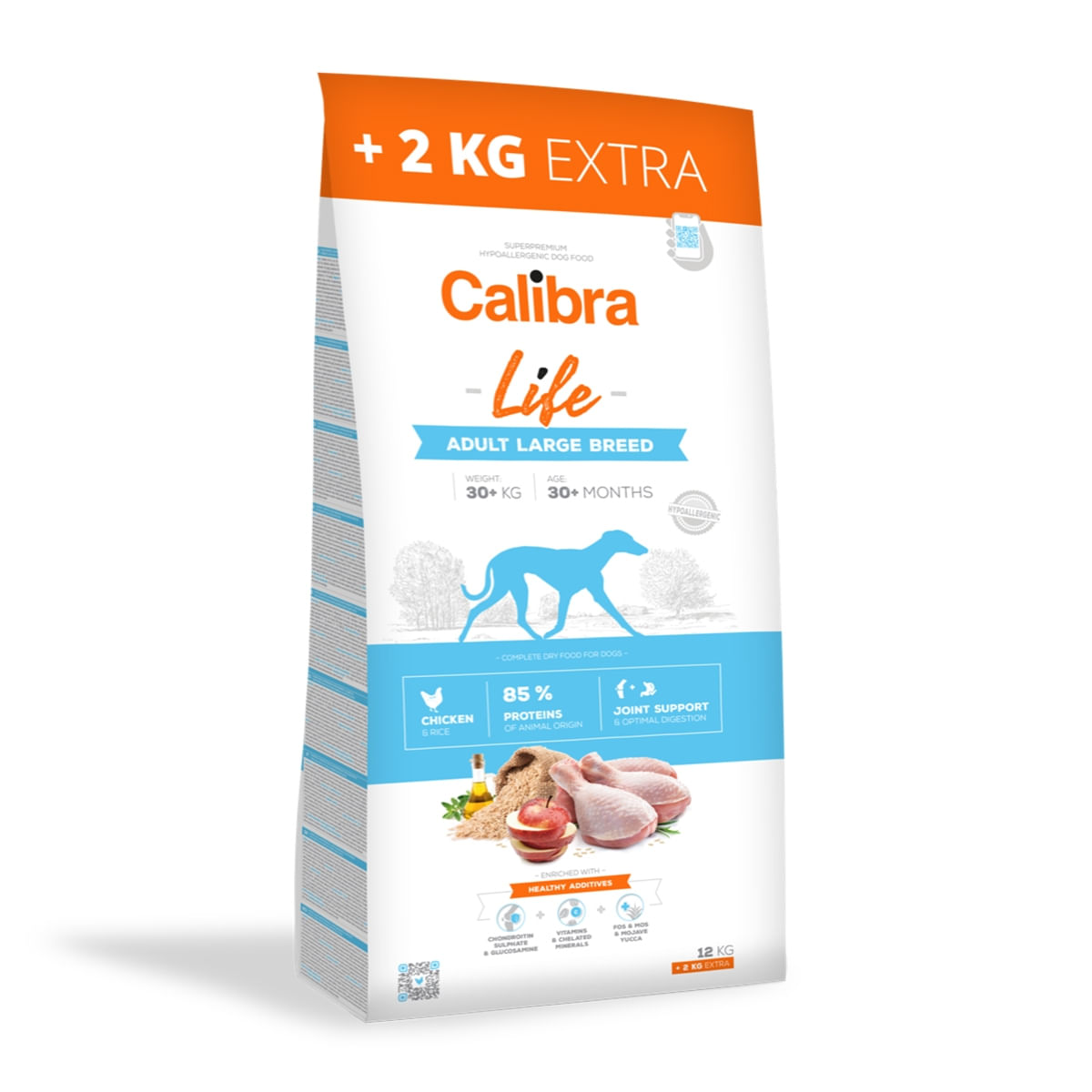 Calibra Dog Life Adult Large Breed cu Pui, 12kg+2kg GRATUIT - 1 | YEO