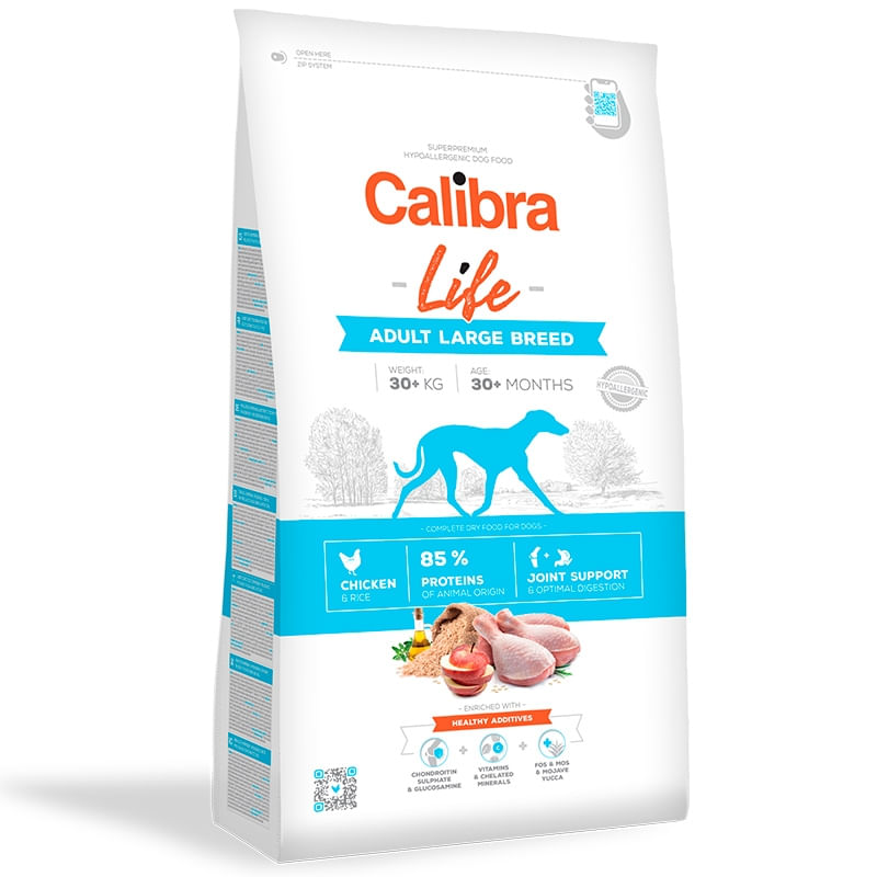 Calibra Dog Life Adult Large Breed cu Pui, 12 Kg