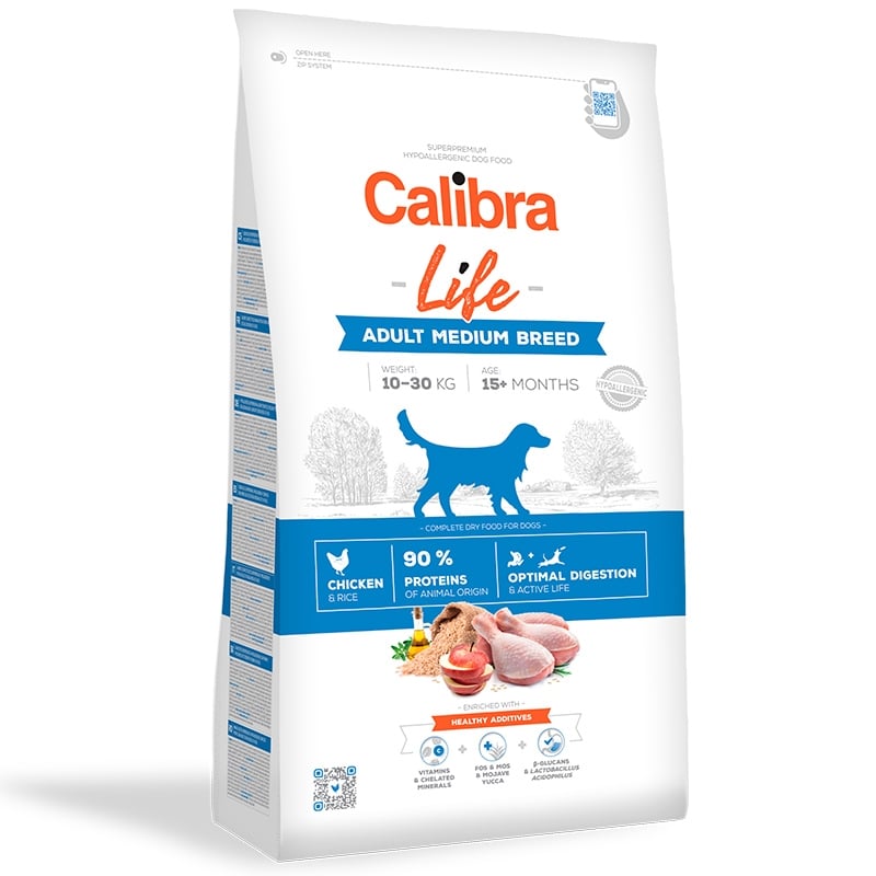 Calibra Dog Life Adult Medium Breed cu Pui, 2.5 Kg - 1 | YEO