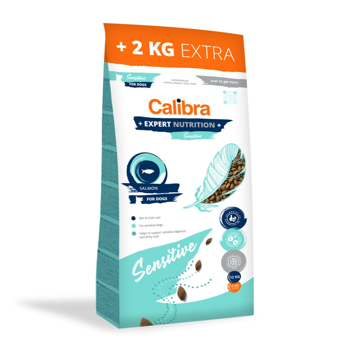 Calibra Dog Expert Nutrition, Sensitive Somon, 12kg+2kg GRATUIT - 1 | YEO