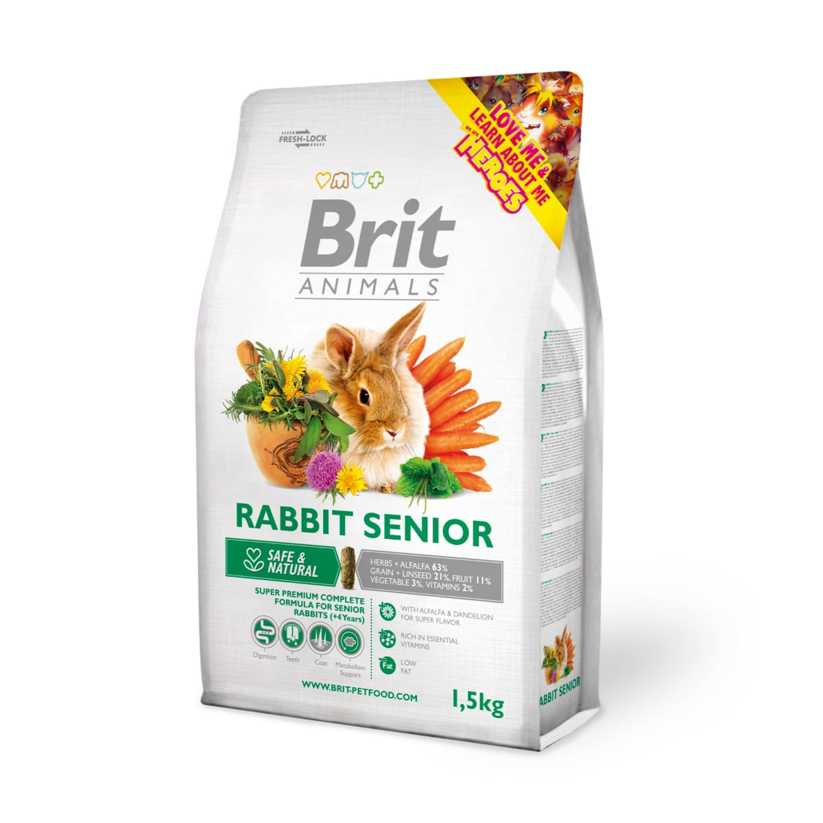 BRIT Premium Senior, Lucernă, hrană uscată iepure, 1.5kg