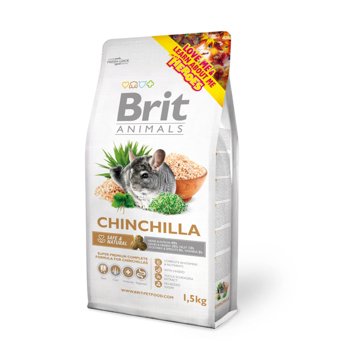 BRIT Premium, Lucernă și Grâu, hrană uscată chinchilla, 1.5kg - 1 | YEO