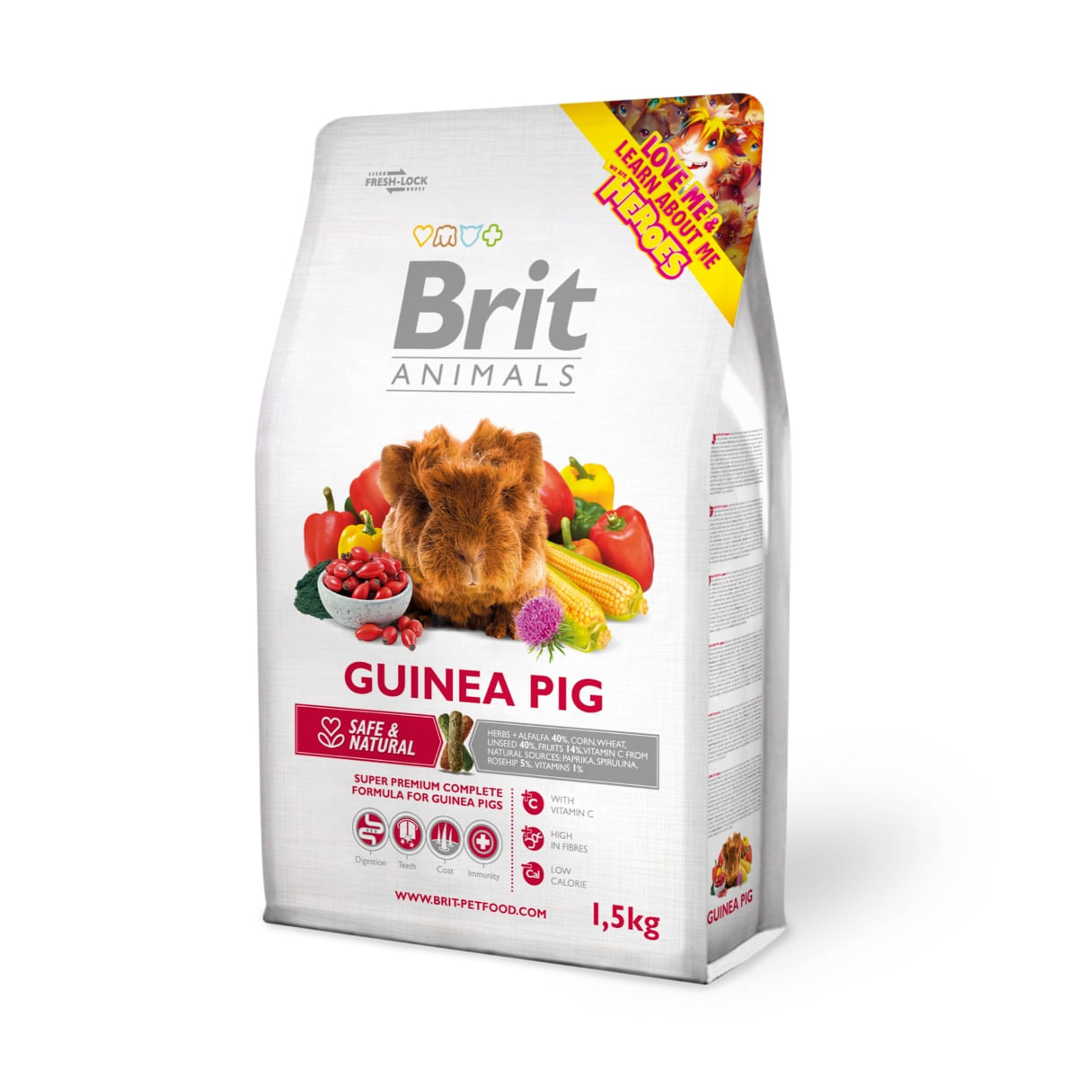 BRIT Premium, Lucernă și Măceșe, hrană uscată porcușor de guinea, 300g - 1 | YEO