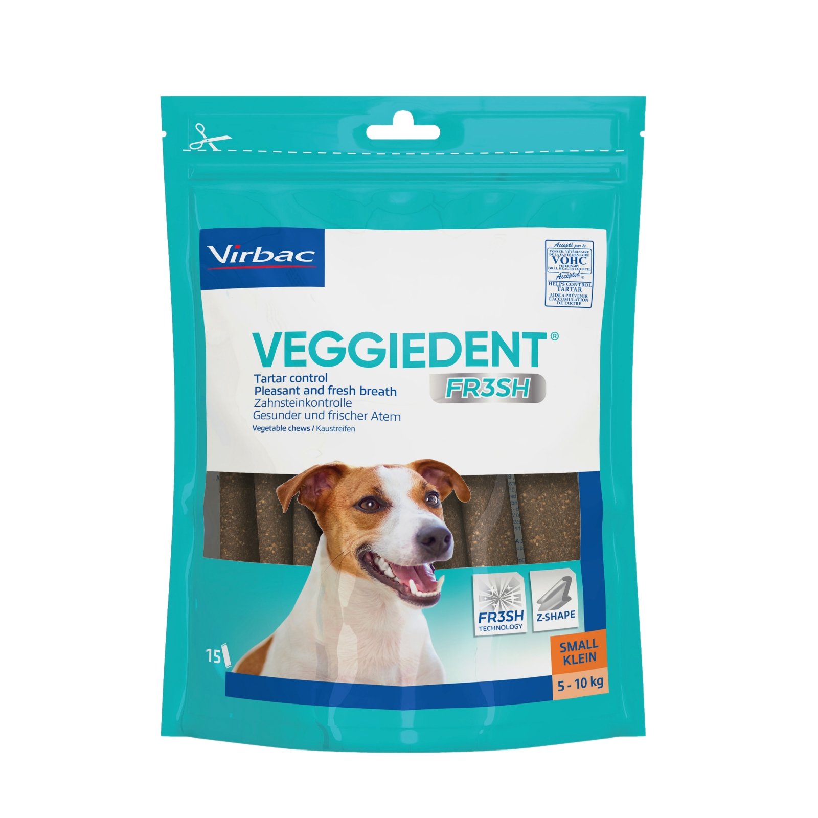 Veggiedent Dental Chew Virbac FR3SH Veggiedent Dental Chew FR3SH S (5-10 kg), 15 buc