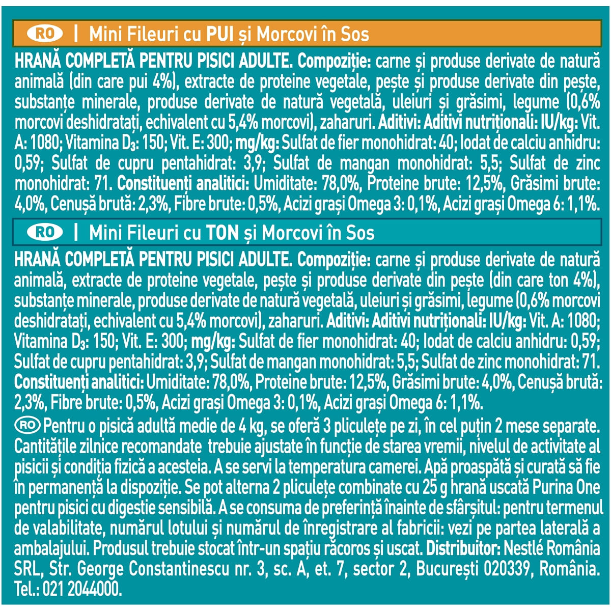 PURINA One Sensitive, Pui/Ton, pachet mixt plic hrană umedă pisici, sensibilități digestive, (în sos), 85g x 4