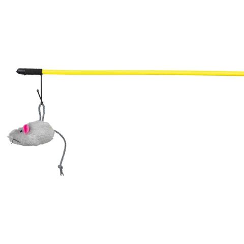 Trixie, undiță cu șoarece, jucărie, pisici, pluș, multicolor, 100cm