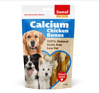 Sanal Caine cu Oase de Pui & Calciu, 80 g