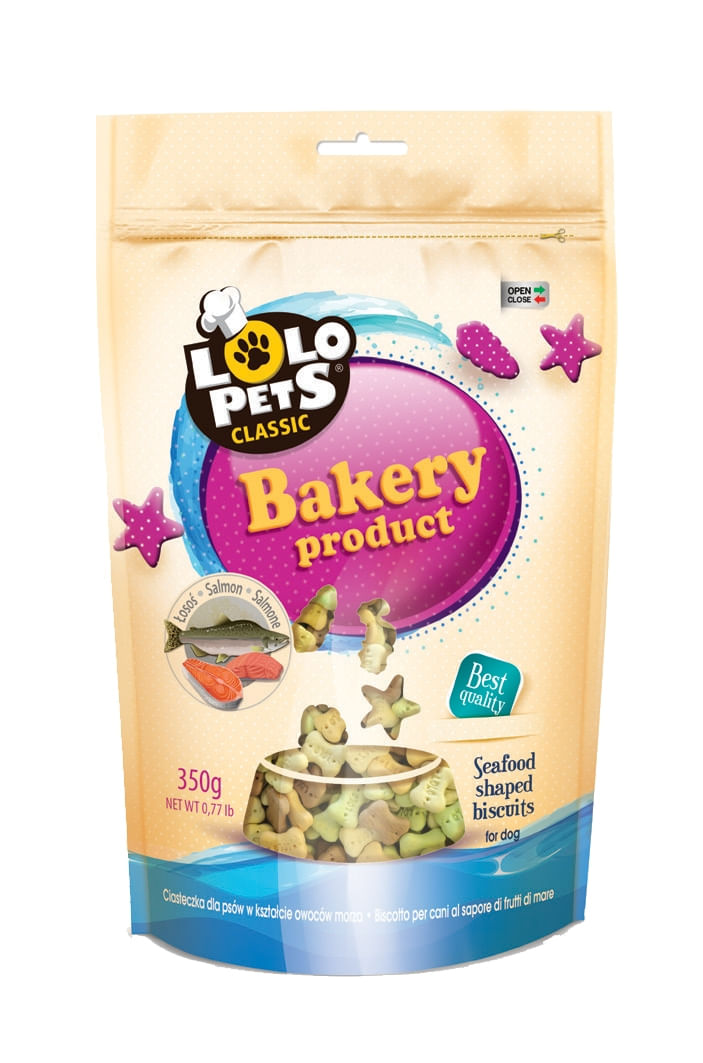 Lolo Pets Caine Biscuiti cu Somon, 350 g