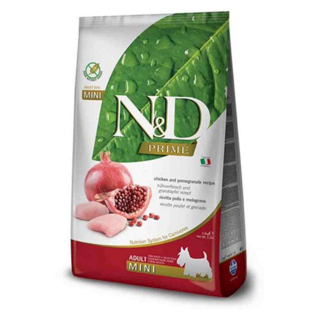 N&D Prime Adult Mini, XS-S, Pui și Rodie, hrană uscată fără cereale câini, 800g