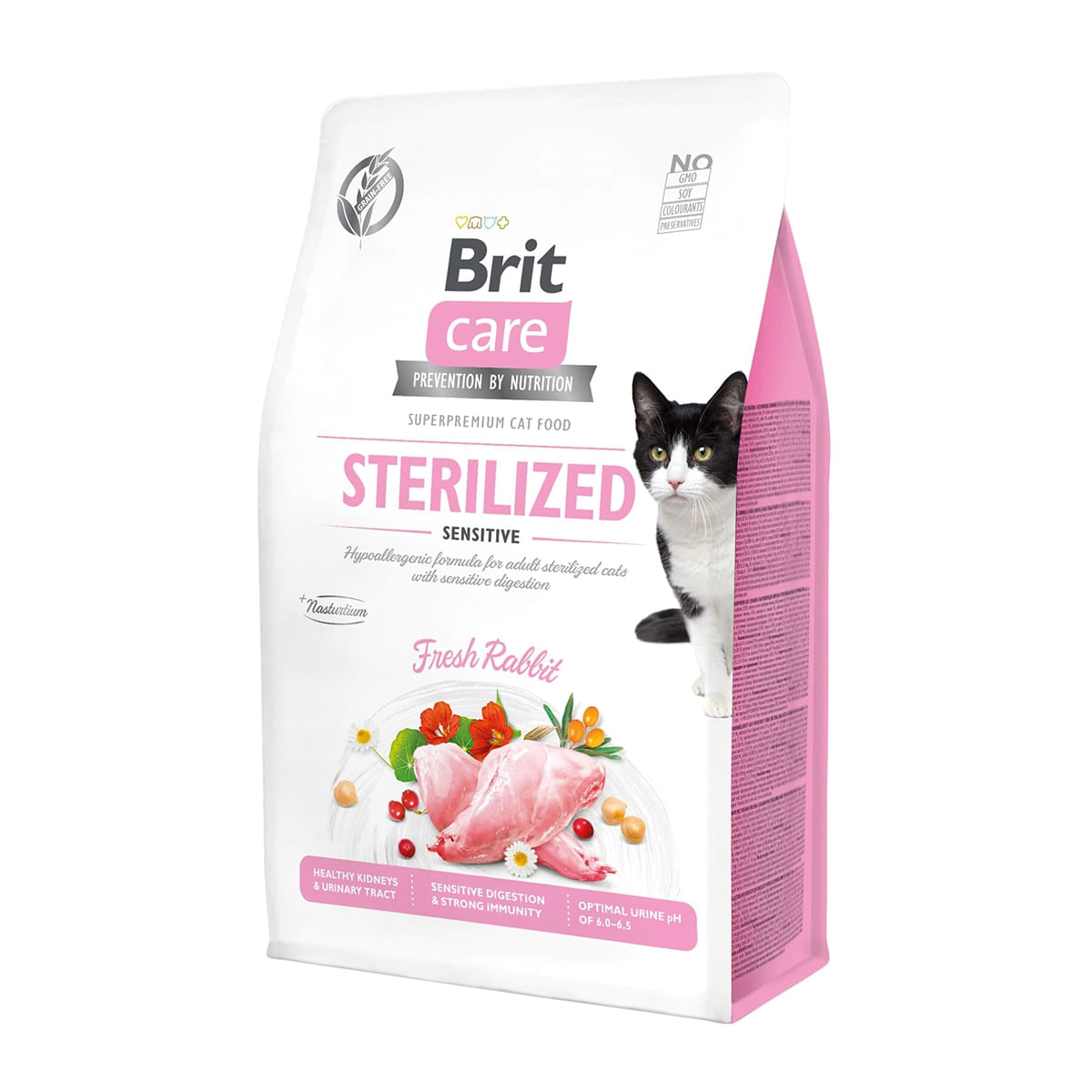 BRIT Care Sterilized Sensitive, Iepure, hrană uscată fără cereale pisici sterilizate, 400g - 1 | YEO