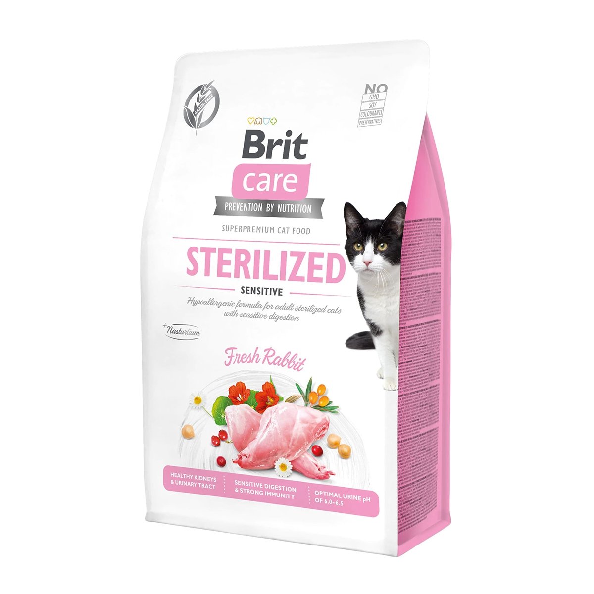 BRIT Care Sterilized Sensitive, Iepure, hrană uscată fără cereale pisici sterilizate, 2kg - 1 | YEO