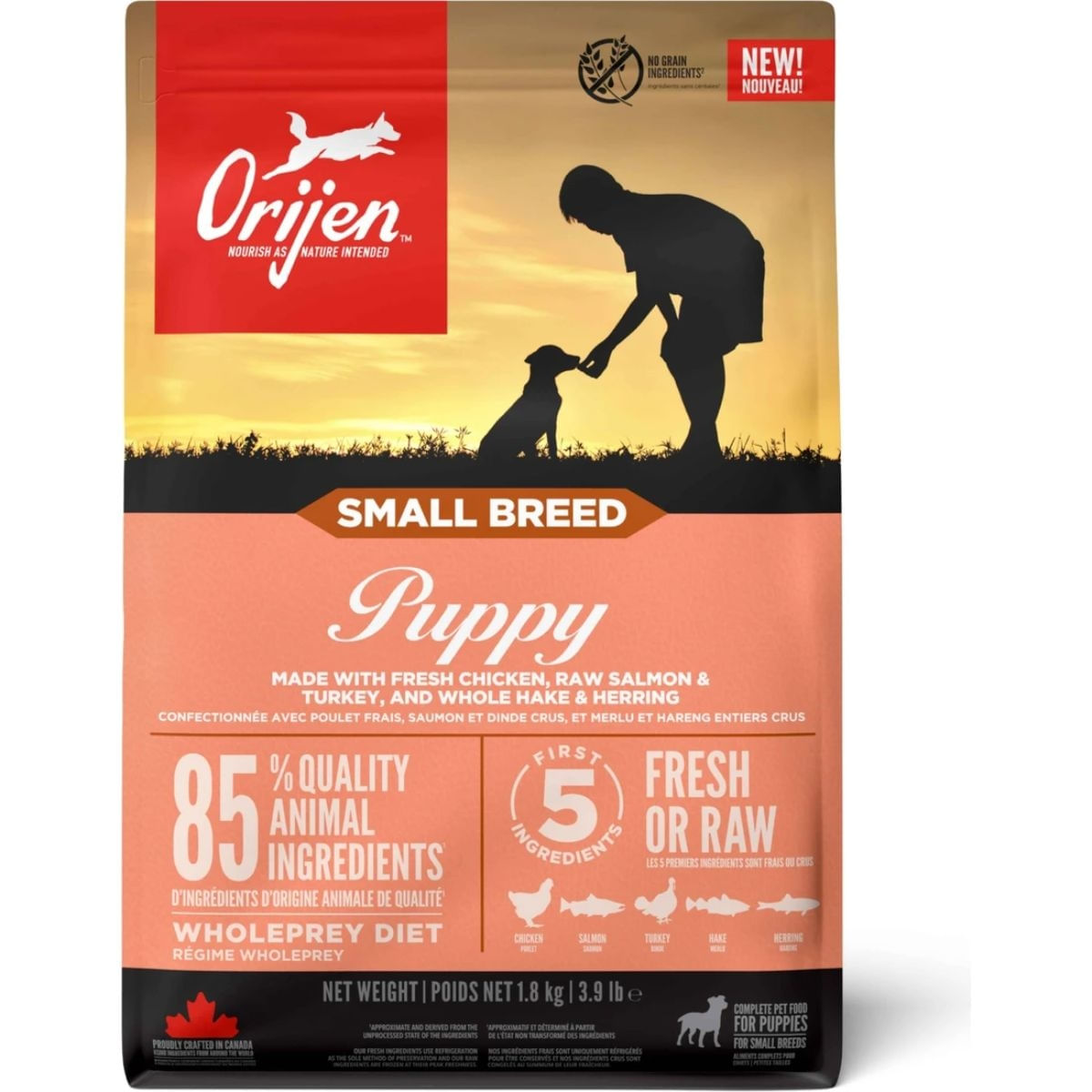 ORIJEN Puppy Small Breed, XS-S, Pui și Curcan, hrană uscată fără cereale câini junior, 1.8kg - 2 | YEO