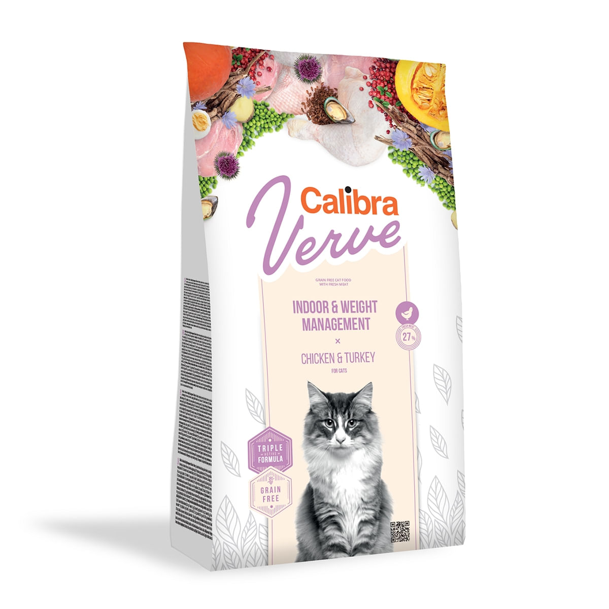 CALIBRA Verve GF Indoor & Weight, Pui, hrană uscată fară cereale pisici, managementul greutății, 3.5kg - 1 | YEO