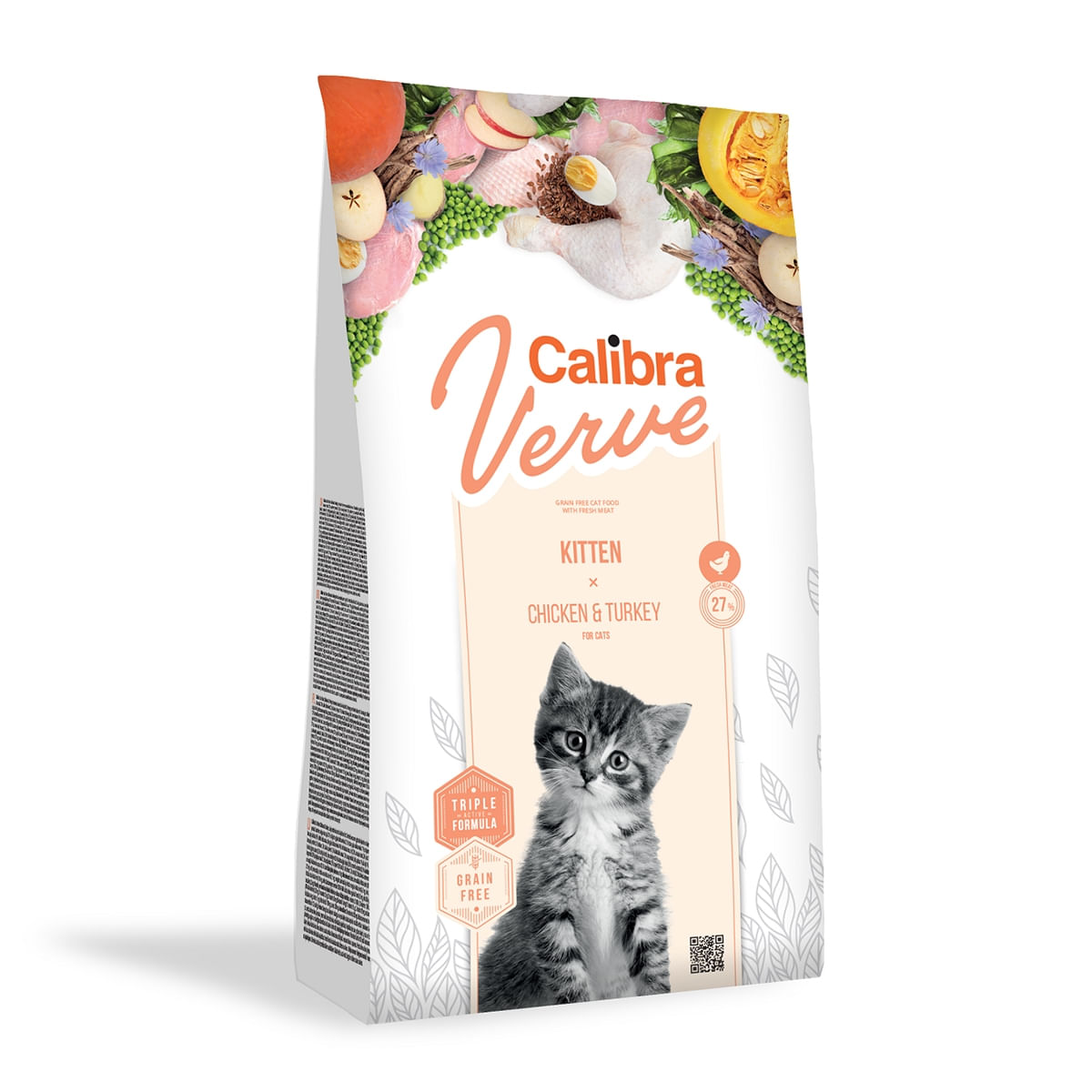 CALIBRA Verve GF Kitten, Pui și Curcan, hrană uscată fară cereale pisici junior, 3.5kg