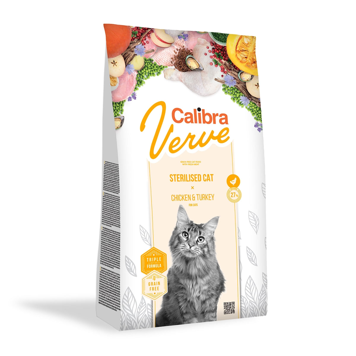 CALIBRA Verve GF Sterilised, Pui și Curcan, hrană uscată fară cereale pisici sterilizate, 3.5kg - 1 | YEO