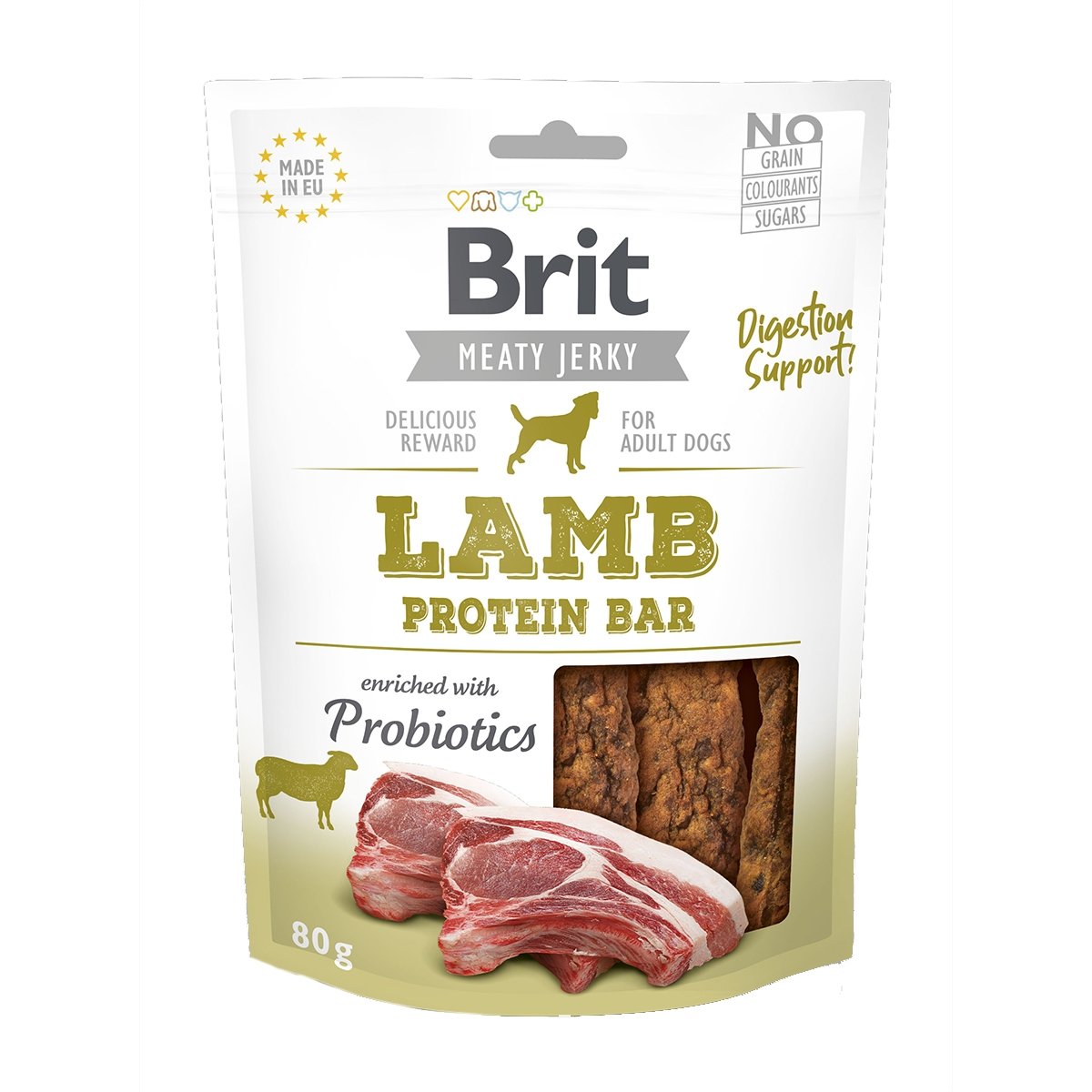 BRIT Jerky Lamb Protein Bar, recompense câini, Batoane proteice Miel, 80g - 1 | YEO