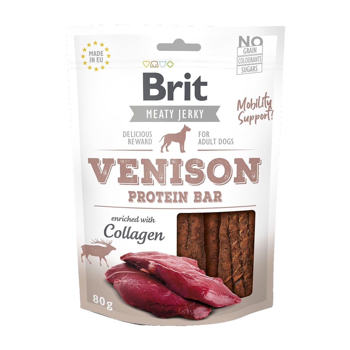 BRIT Jerky Venison Protein Bar, recompense câini, Batoane proteice Vânat, 80g