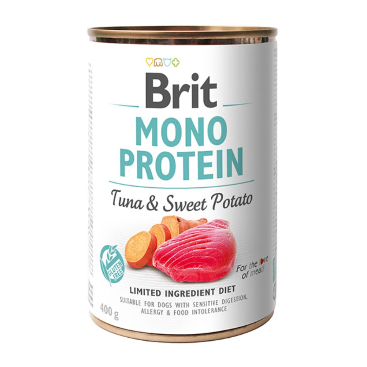 BRIT Mono Protein, Ton cu Cartof dulce, conservă hrană umedă monoproteică fără cereale câini, (pate), 400g - 1 | YEO