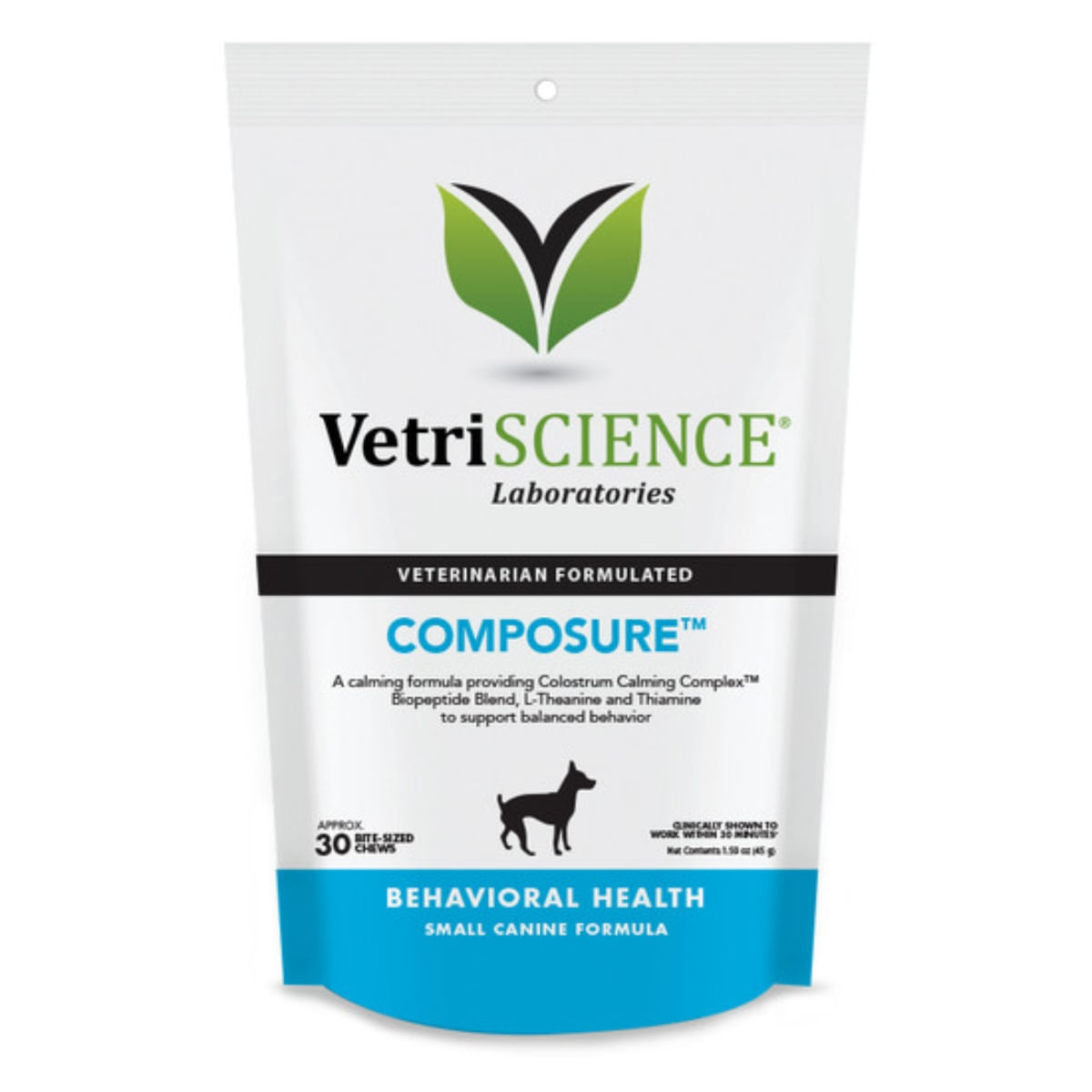 VETRI SCIENCE Composure Small, Dog Bite-sized Chews, suplimente calmante câini, 30cpr masticabile - 1 | YEO