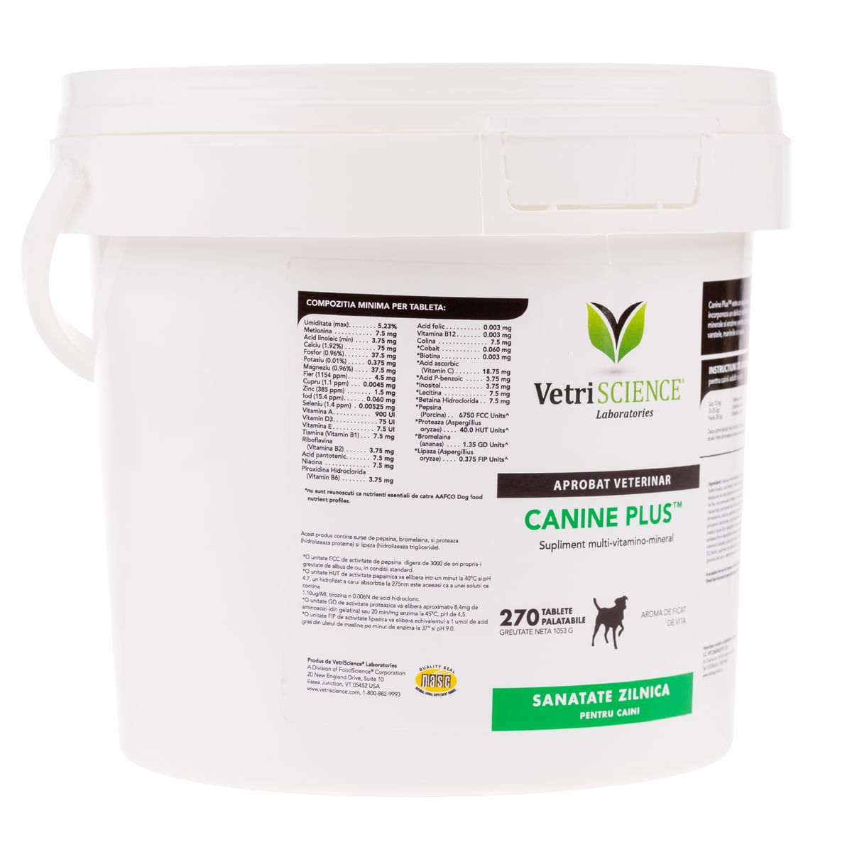 VETRI SCIENCE Canine Plus, Ca/P, multivitamine câini, 270tbl masticabile - 1 | YEO