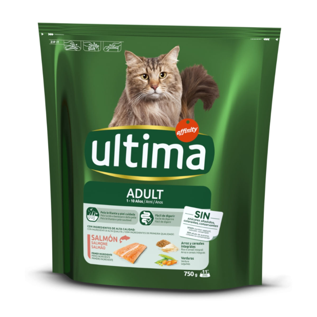 ULTIMA Cat Adult, Somon, hrană uscată pisici, 750g - 1 | YEO