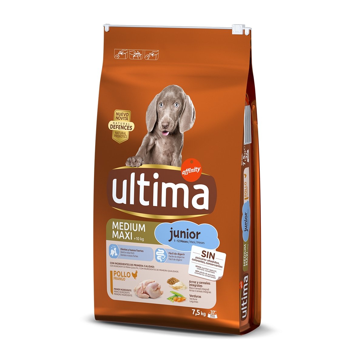 ULTIMA Dog Medium & Maxi Junior, Pui, hrană uscată câini, 7.5kg - 1 | YEO