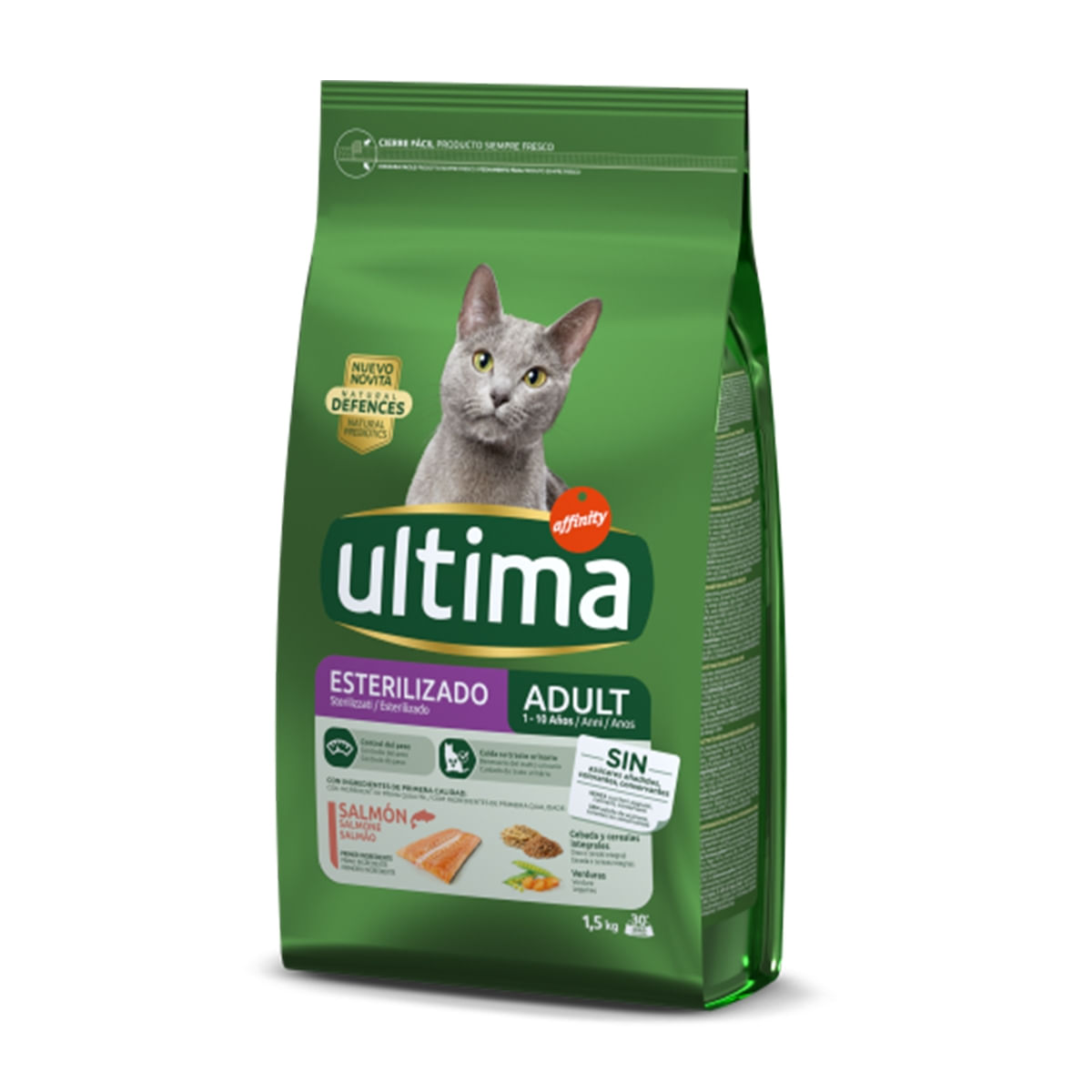 ULTIMA Cat Sterilised Adult, Somon, hrană uscată pisici sterilizate, 1.5kg - 2 | YEO