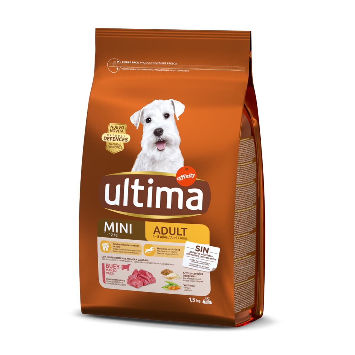 ULTIMA Dog Mini Adult, Vită, hrană uscată câini, 1.5kg - 2 | YEO