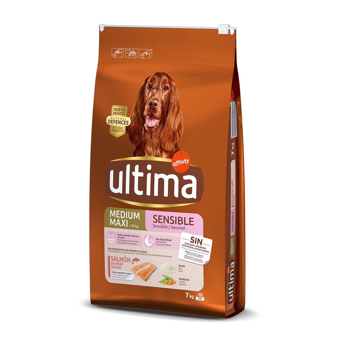 ULTIMA Dog Medium & Maxi Adult Sensitive, Somon, hrană uscată câini, confort digestiv, 7kg - 2 | YEO