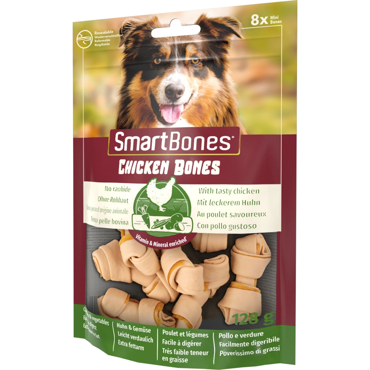 SMARTBONES Classics Chicken Bones Mini, recompense câini, Oase aromate Pui, 8buc - 3 | YEO
