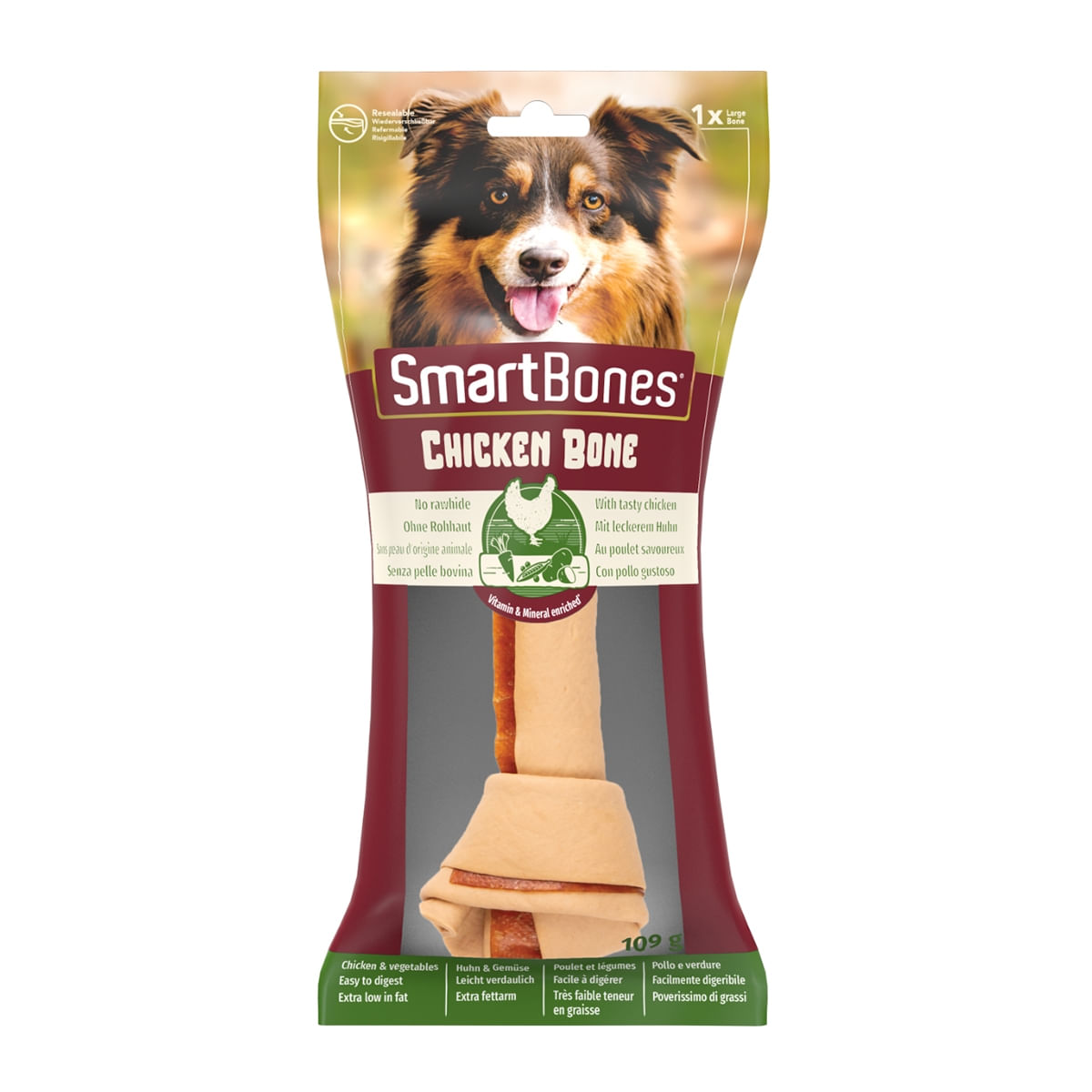 SMARTBONES Classics Chicken Bone Large, recompense câini, Os aromat Pui - 2 | YEO