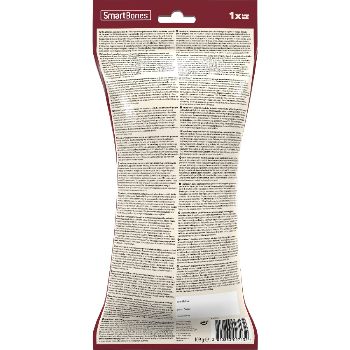 SMARTBONES Classics Chicken Bone Large, recompense câini, Os aromat Pui