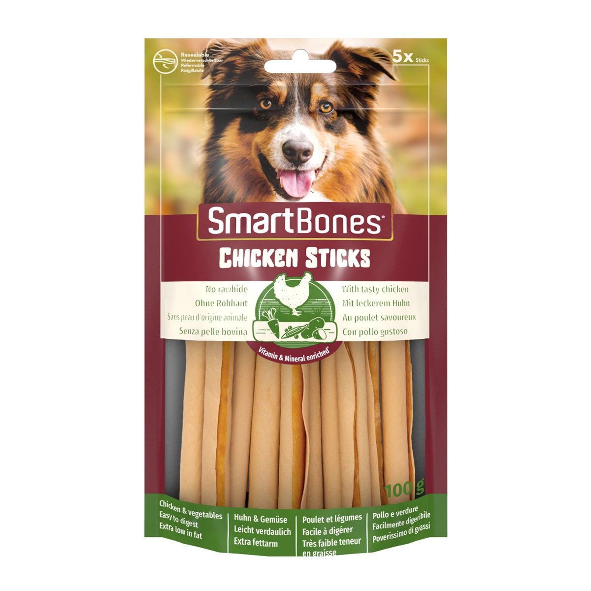 SMARTBONES Classics Chicken Sticks, recompense câini, Batoane aromate Pui, 5buc - 1 | YEO
