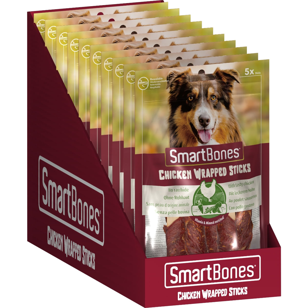 SMARTBONES Classics Chicken Warpped Sticks Mini, recompense câini, Batoane Pui SMARTBONES Classics Chicken Warpped Sticks, recompense câini, Batoane Pui, 5buc - 3 | YEO