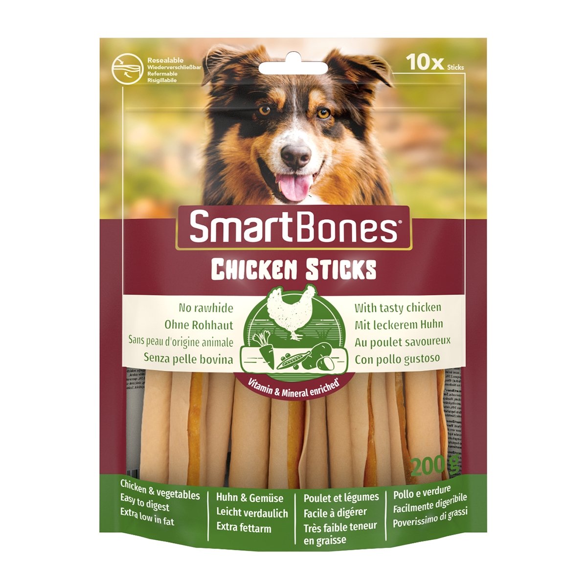 SMARTBONES Classics Chicken Sticks, recompense câini, Batoane aromate Pui, 10buc - 1 | YEO