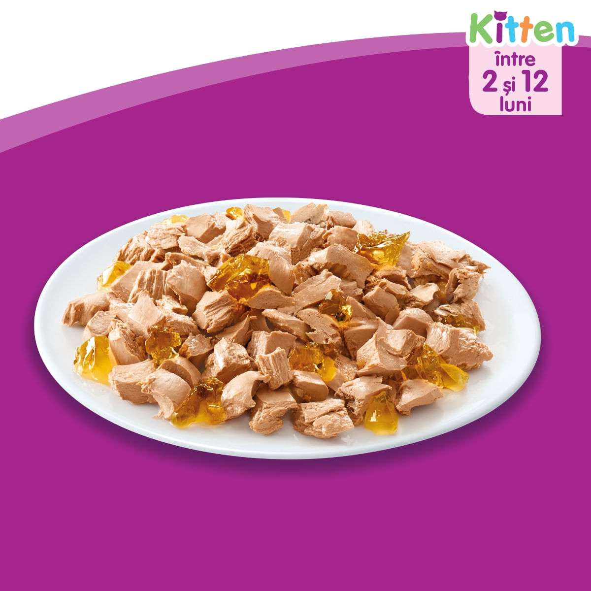 WHISKAS Casserole Junior, Pui, plic hrană umedă pisici junior, (în aspic), 85g