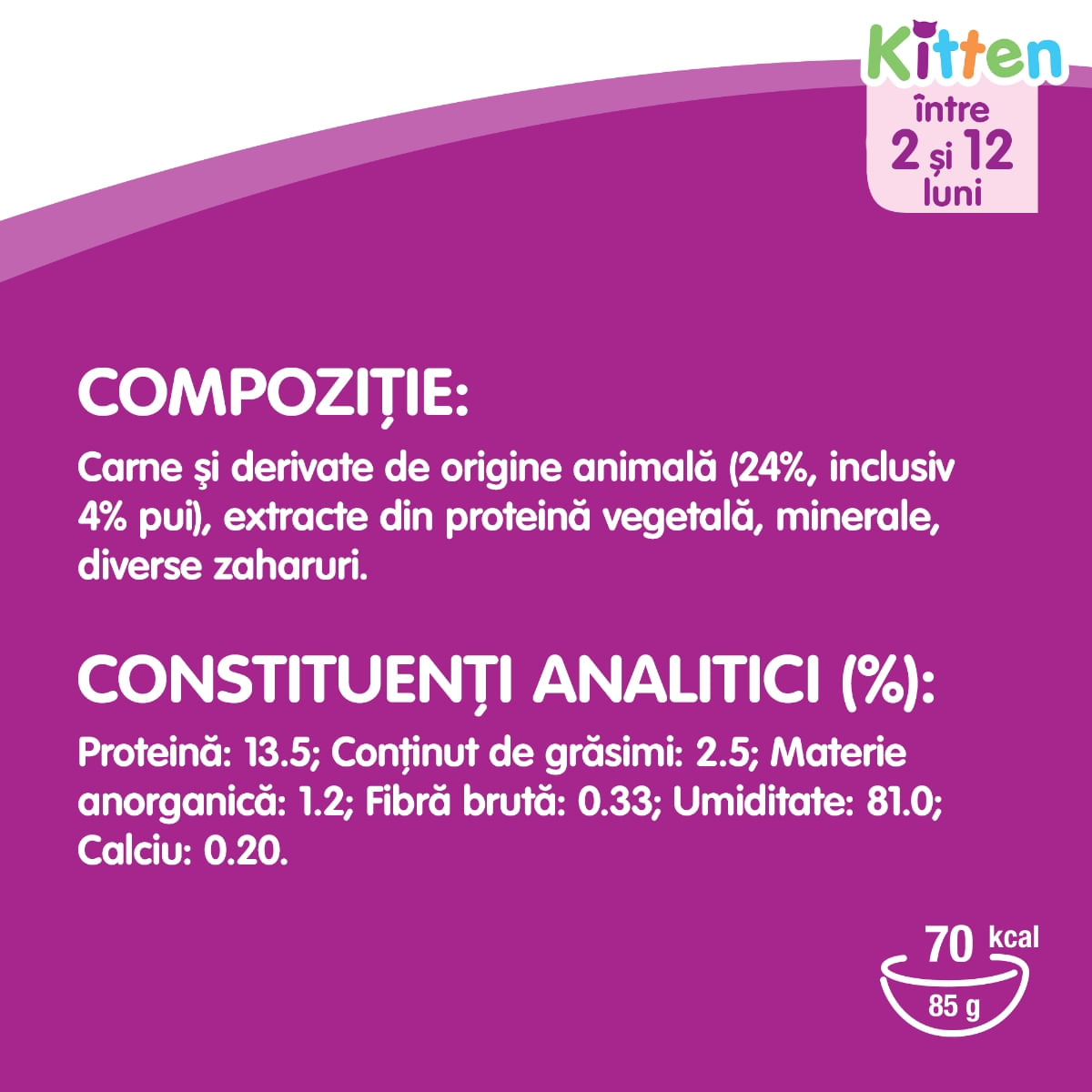 WHISKAS Casserole Junior, Pui, plic hrană umedă pisici junior, (în aspic), 85g