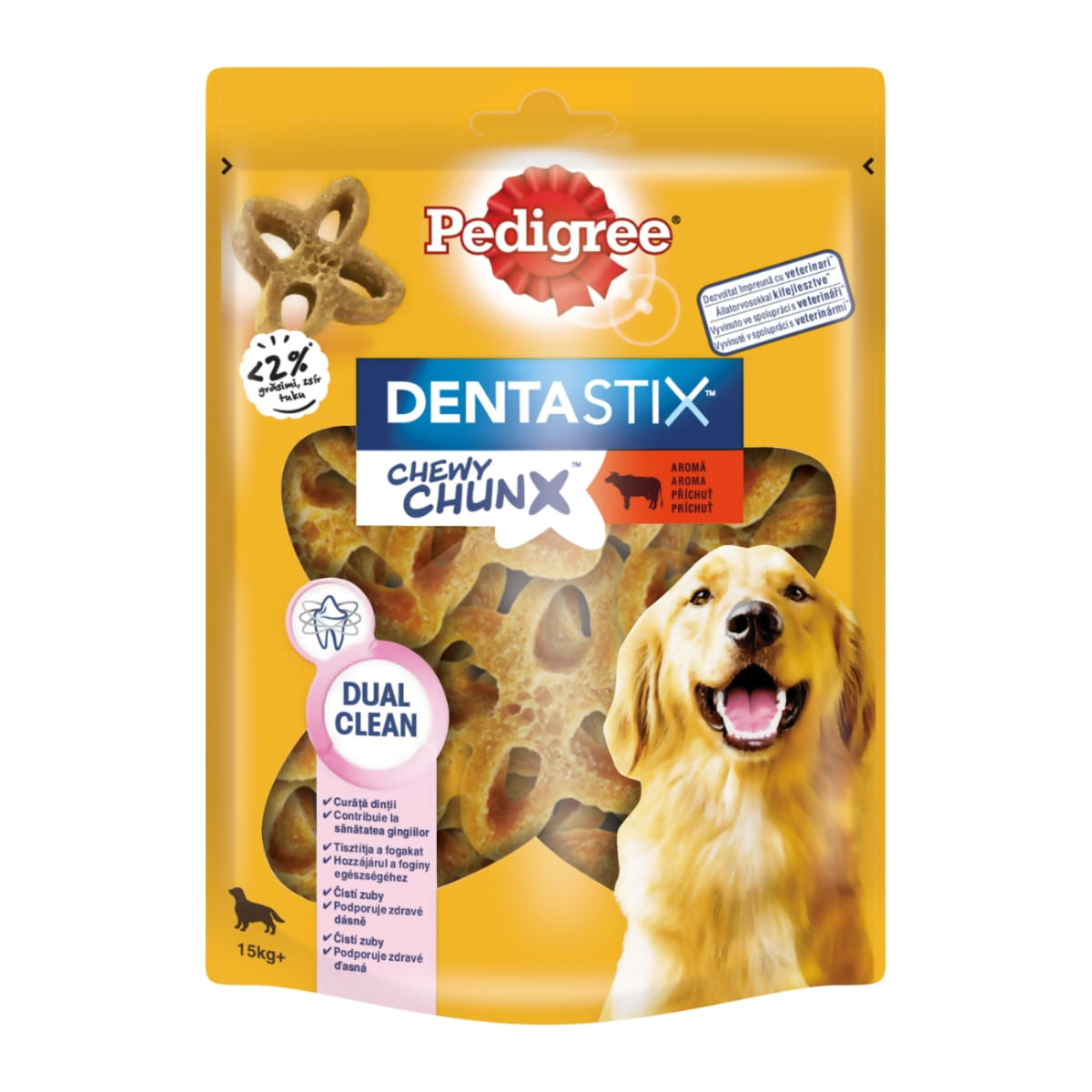 PEDIGREE DentaStix Chewy Chunx Maxi, recompense câini, Vită, 68g