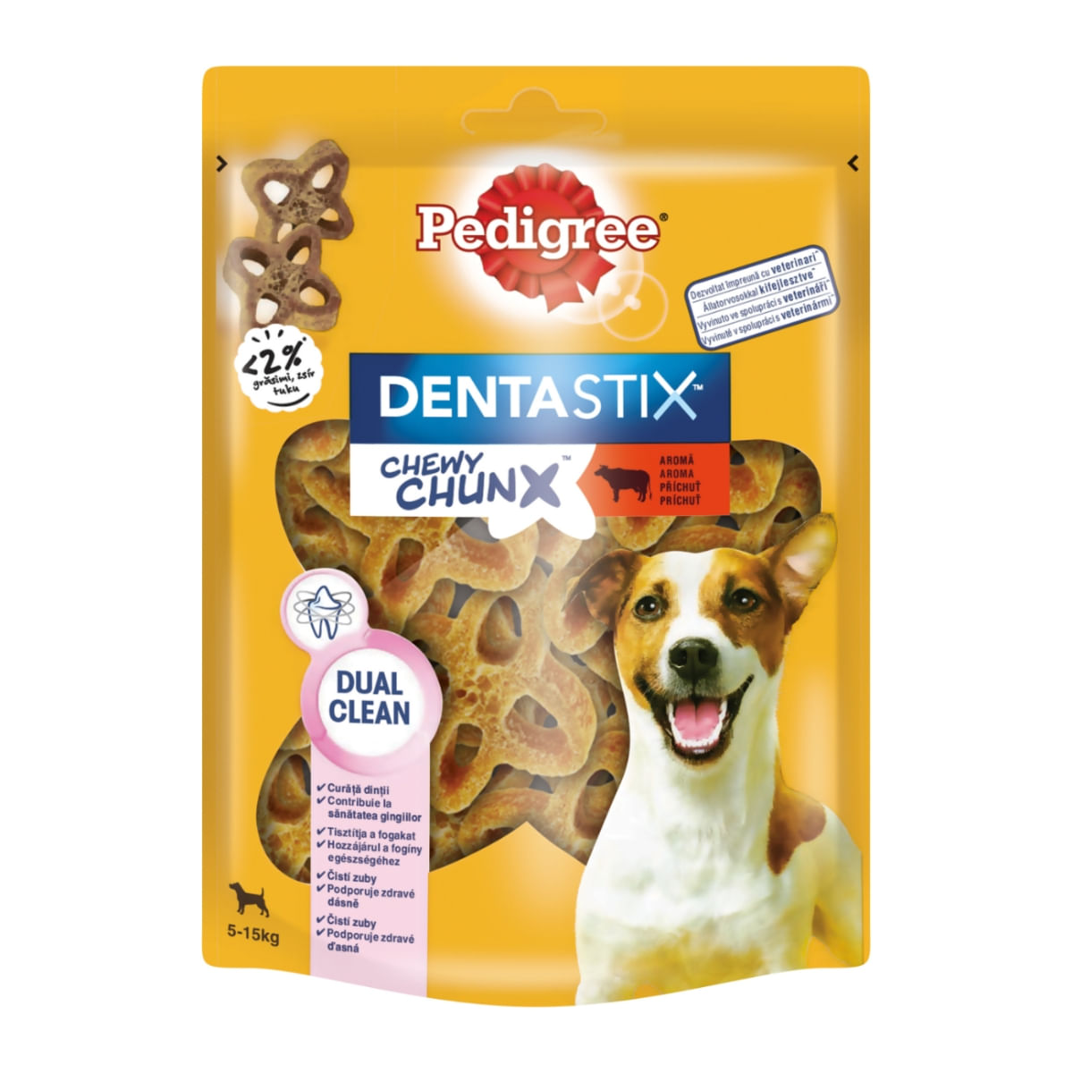 PEDIGREE DentaStix Chewy Chunx Mini, recompense câini, Vită, 68g - 1 | YEO