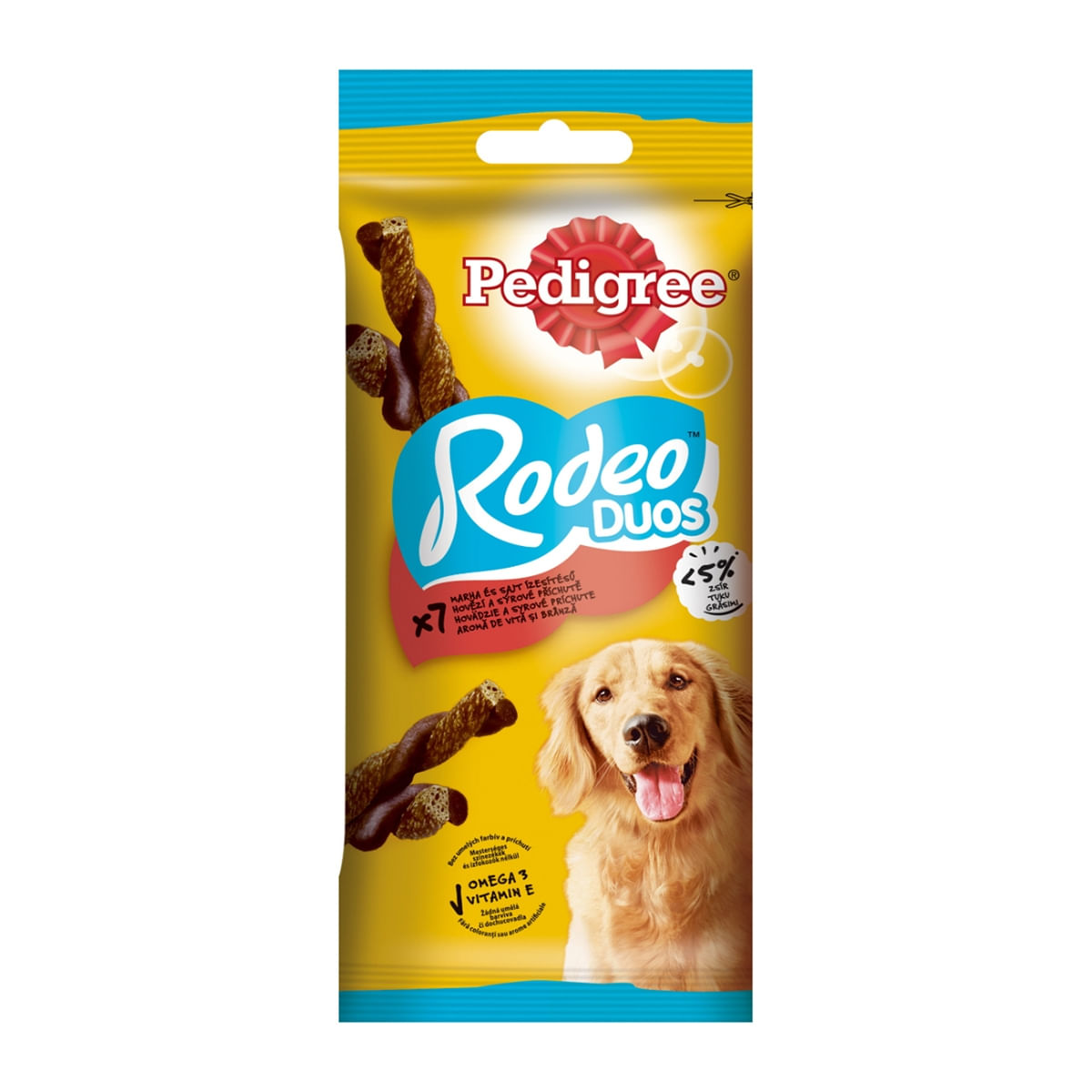 PEDIGREE Rodeo Duos, recompense câini, batoane, Vită și Brânză, 7buc - 1 | YEO
