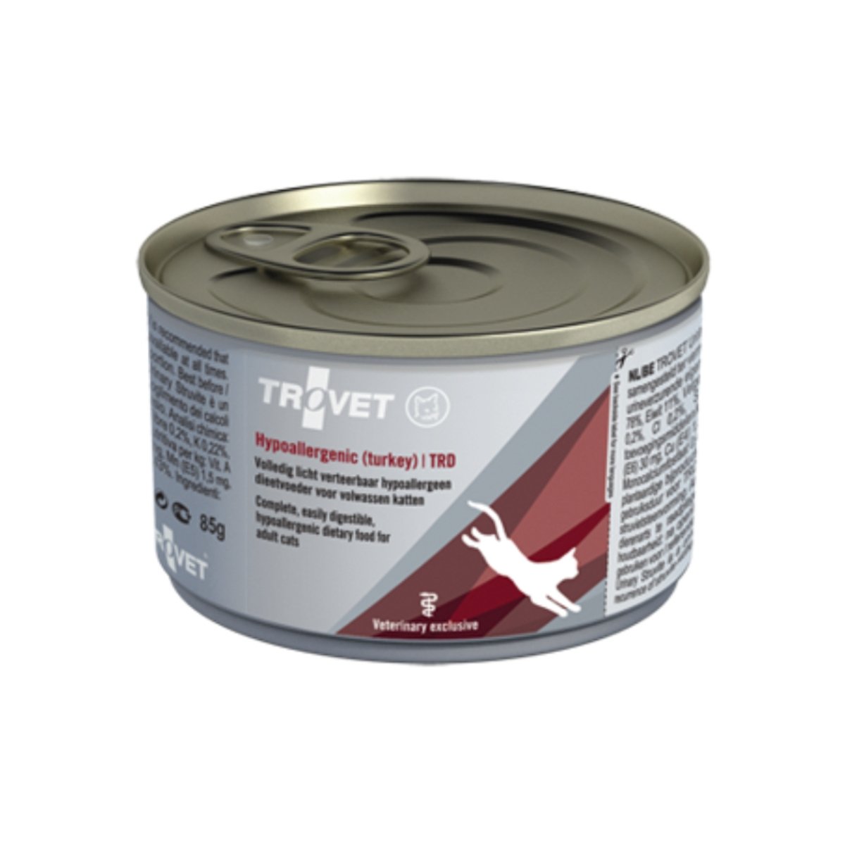 TROVET Cat Hypoallergenic TRD, Curcan, dietă veterinară pisici, conservă hrană umedă, afecțiuni digestive și dermatologice, (pate), 200g