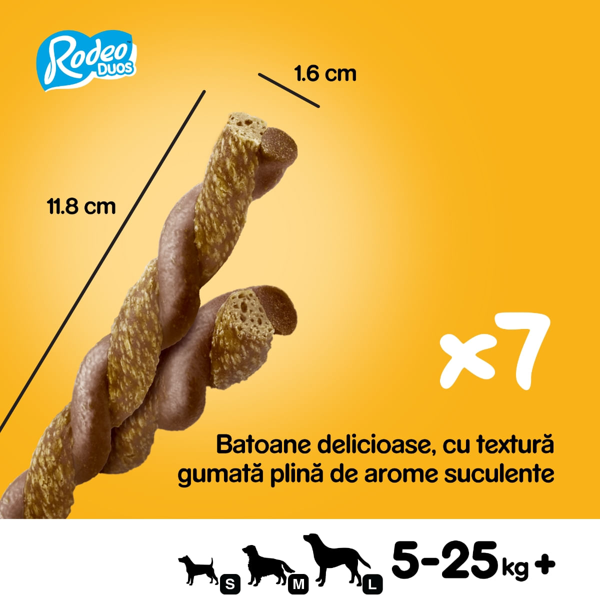 PEDIGREE Rodeo Duos, recompense câini, batoane, Pui și Bacon, 7buc