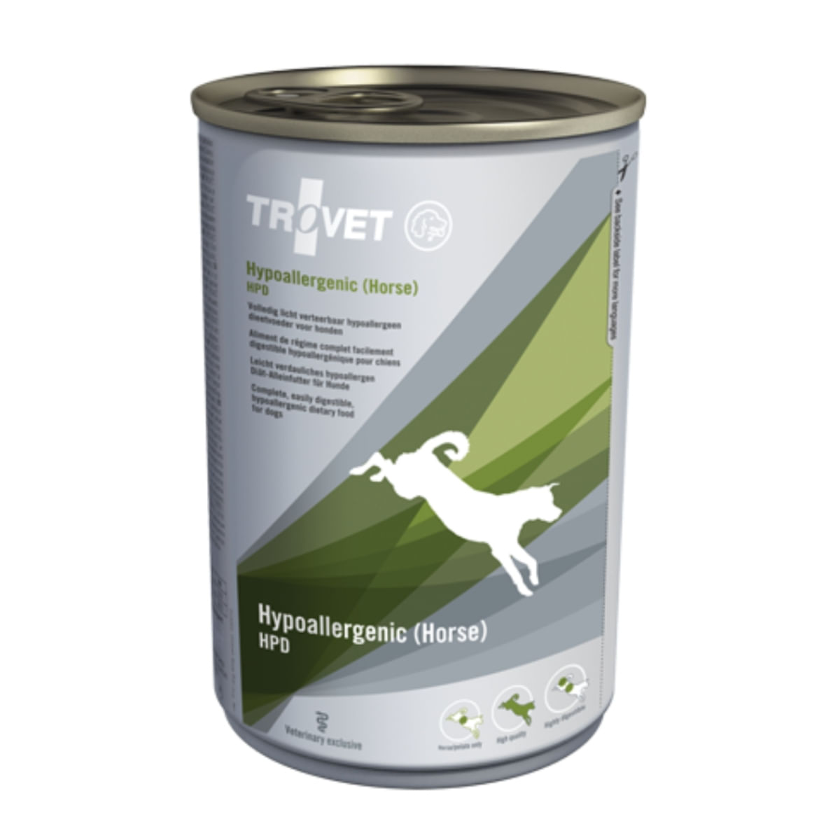 TROVET Dog Hypoallergenic HPD, Cal, dietă veterinară câini, conservă hrană umedă, afecțiuni digestive si dermatologice, (pate), 400g