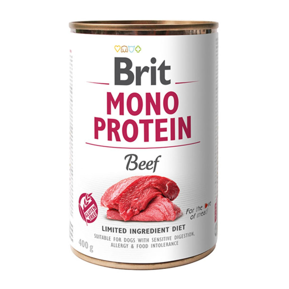 BRIT Mono Protein, Vită, conservă hrană umedă monoproteică fără cereale câini, (pate), 400g - 1 | YEO