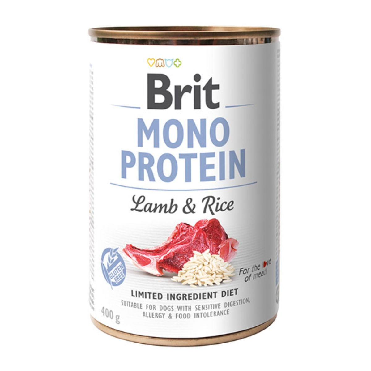 BRIT Mono Protein, Miel cu Orez brun, conservă hrană umedă monoproteică conținut redus cereale câini, (pate), 400g - 2 | YEO