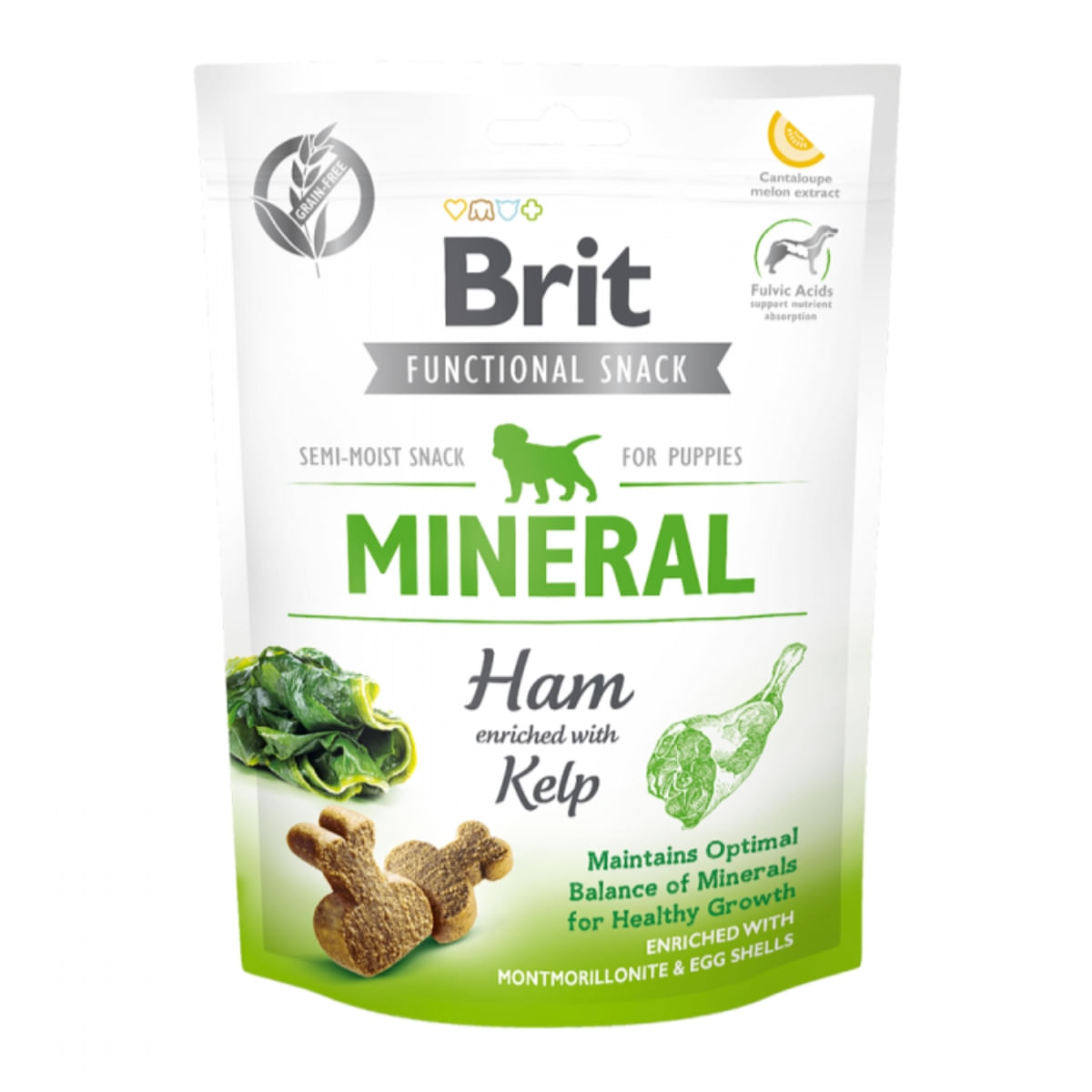 BRIT Care Functional Snack Puppy Mineral, Șuncă cu Kelp, recompense funționale fără cereale câini junior, minerale, 150g - 1 | YEO