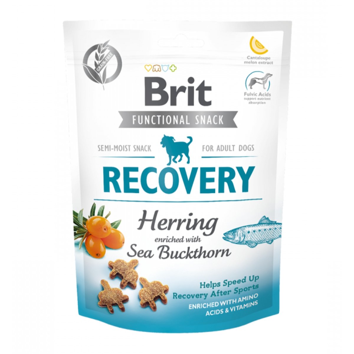 BRIT Care Functional Snack Recovery, Hering cu Cătină albă, recompense funționale fără cereale câini, convalescență,  150g - 1 | YEO
