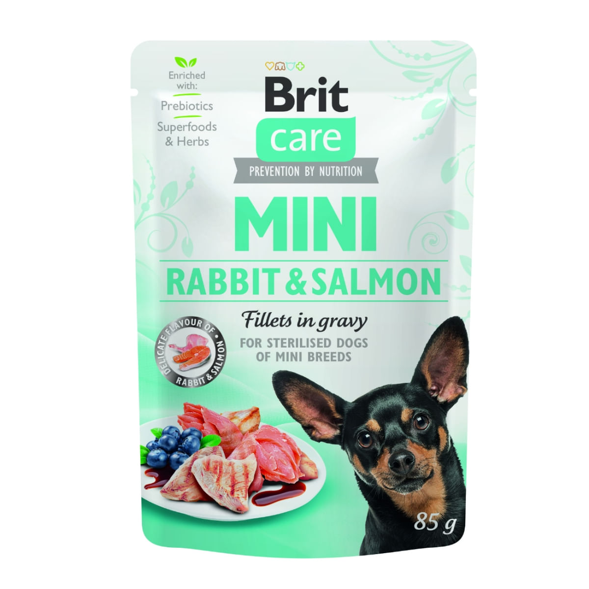 BRIT Care Mini, XS-S, File Iepure și Somon, plic hrană umedă câini, (în sos), 85g - 1 | YEO