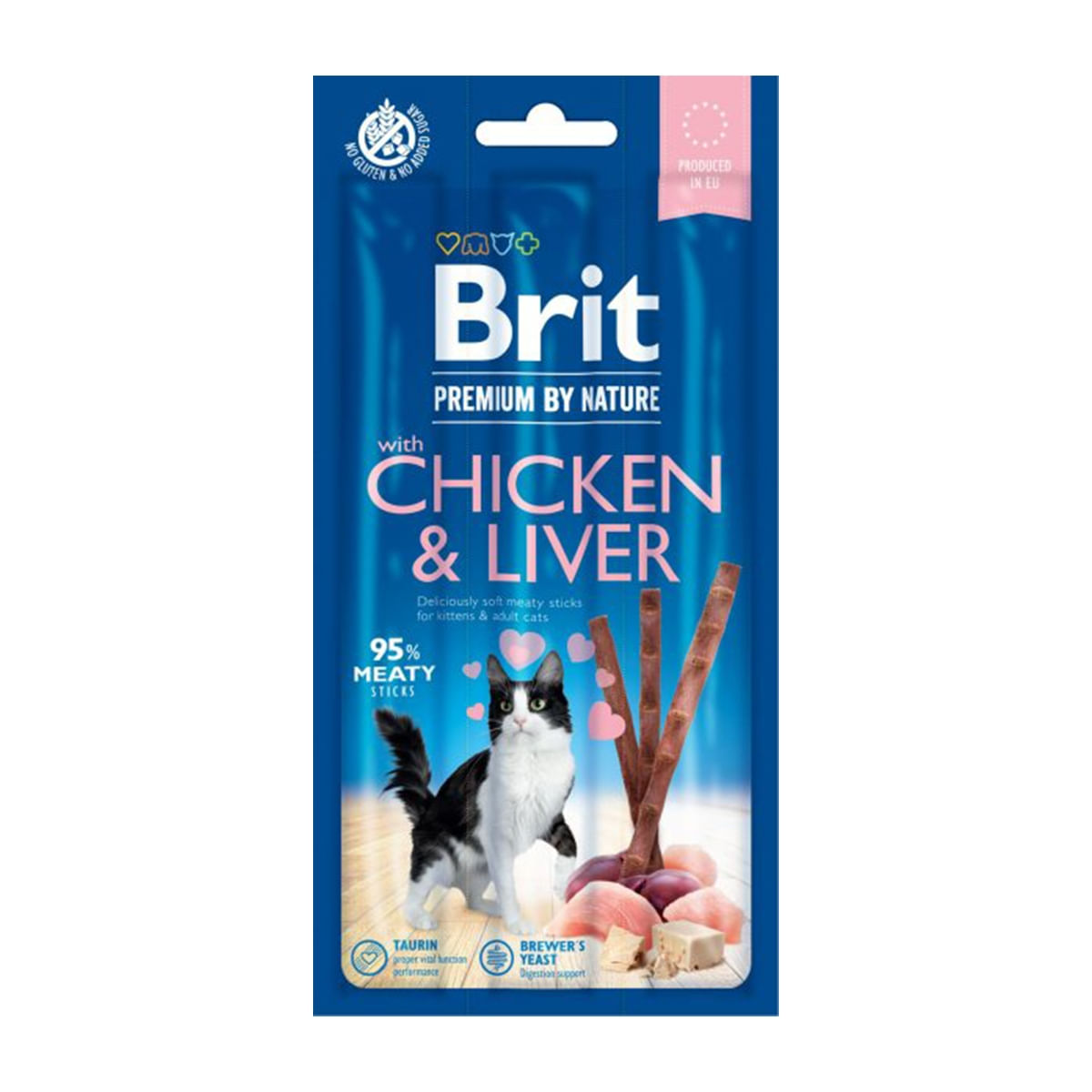 BRIT Premium By Nature, recompense fără cereale pisici, batoane, Pui și Ficat, 3buc - 1 | YEO