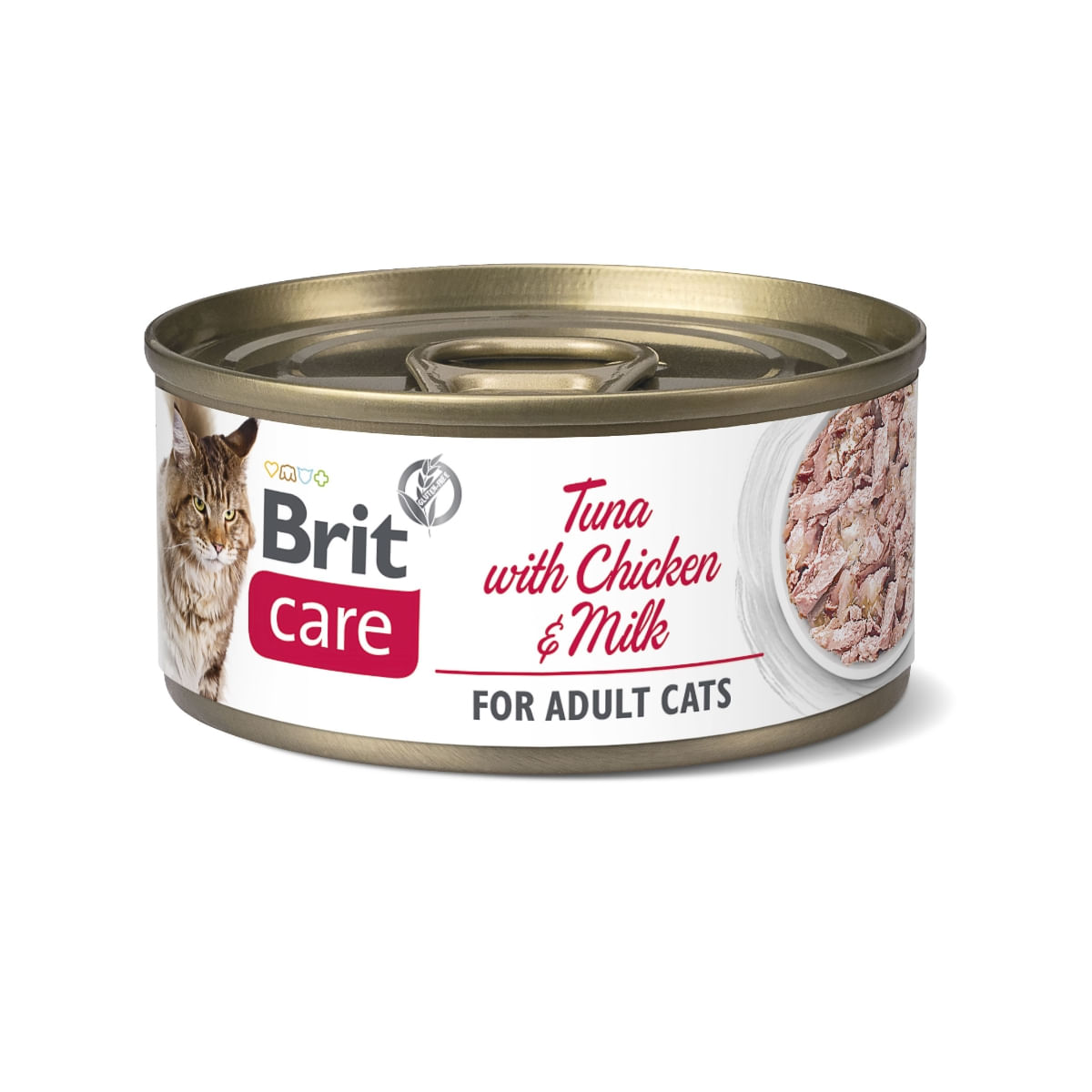 BRIT Care Fillets, Ton și Pui cu Lapte, conservă hrană umedă conținut redus cereale pisici, (în suc propriu), 70g - 1 | YEO